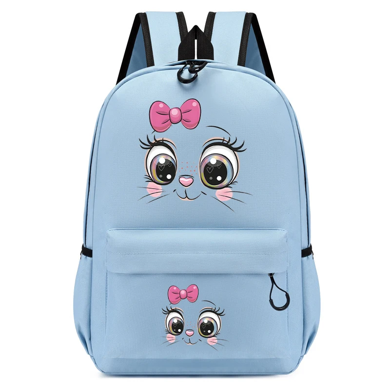 Kindergarten School Backpack Bag Face of A Cute Cartoon Kitten Boys Girls Schoolbag Kids Satchels Kawaii Bookbag Mochila