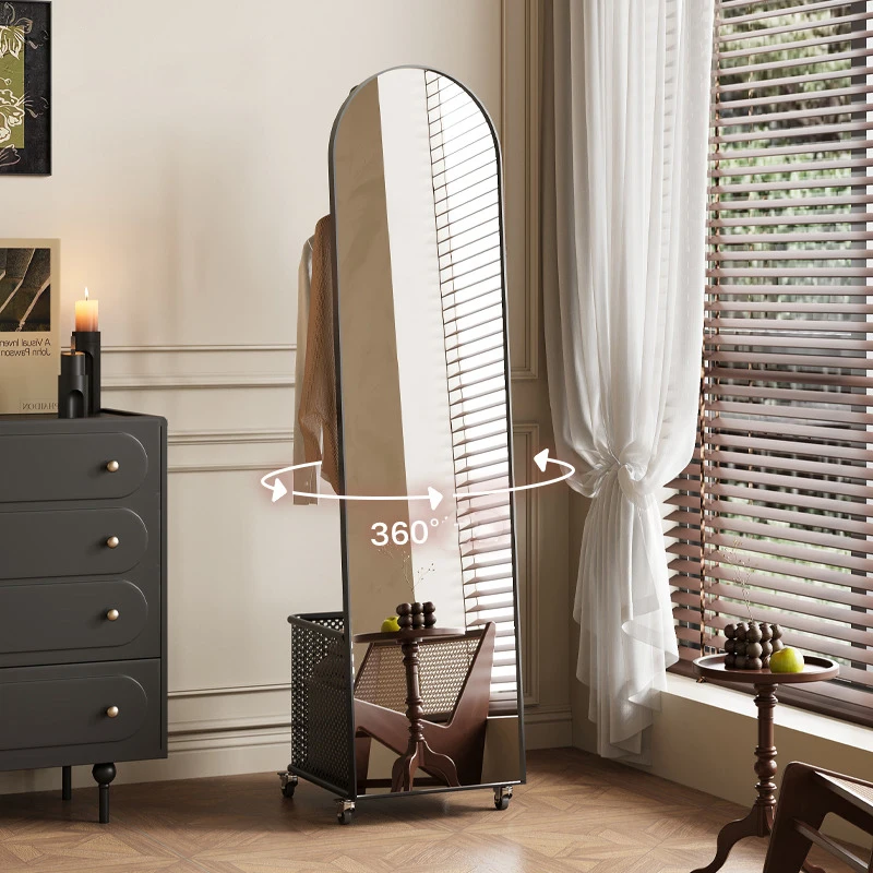 Modern Multifunction Rotating Dressing Mirror Cabinet With Storage Rotatable Full Length Rotating Mirror Jewelry Cabinet