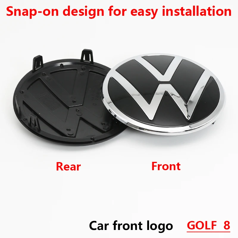 140mm Auto-Front-Emblem, 122mm Heckkofferraum-Emblem, Kühlergrill-Abdeckungslogo und Zubehör für VW Golf 8, Auto-Modifikations-Upgrade-Zubehör – Detail 3