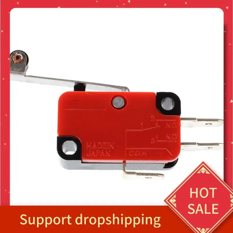 

B44C 4X Мини-концевой выключатель с длинным шарниром, роликовый рычаг SPDT мгновенного действия LOT - красный и черный