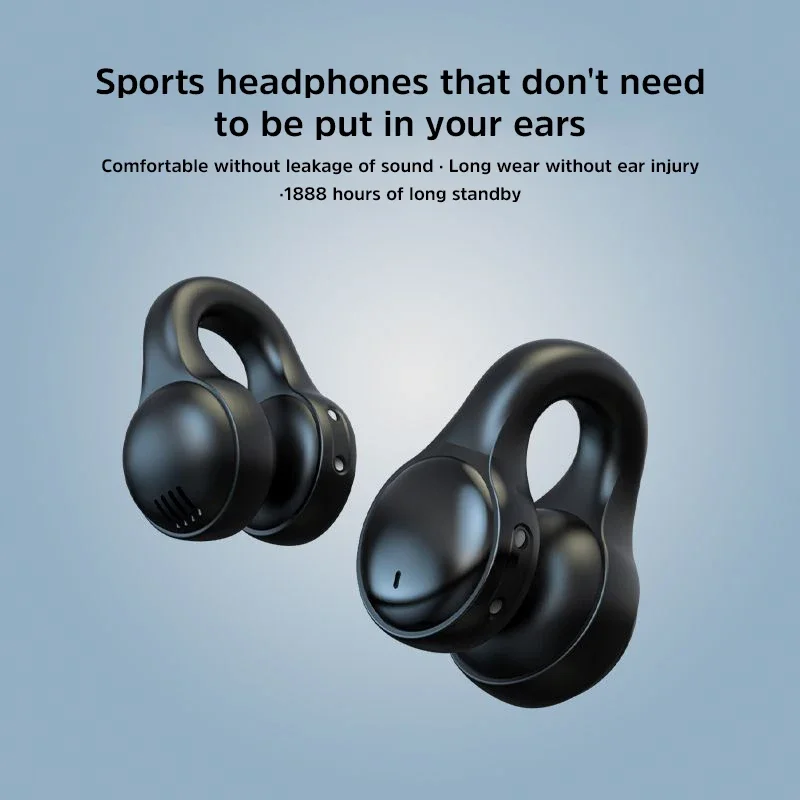 2025 Earclip słuchawki Bluetooth słuchawki bezprzewodowe radio HIFI typ pierścienia klip do ucha gra sportowy zestaw słuchawkowy gorąca sprzedaż nowy prezent