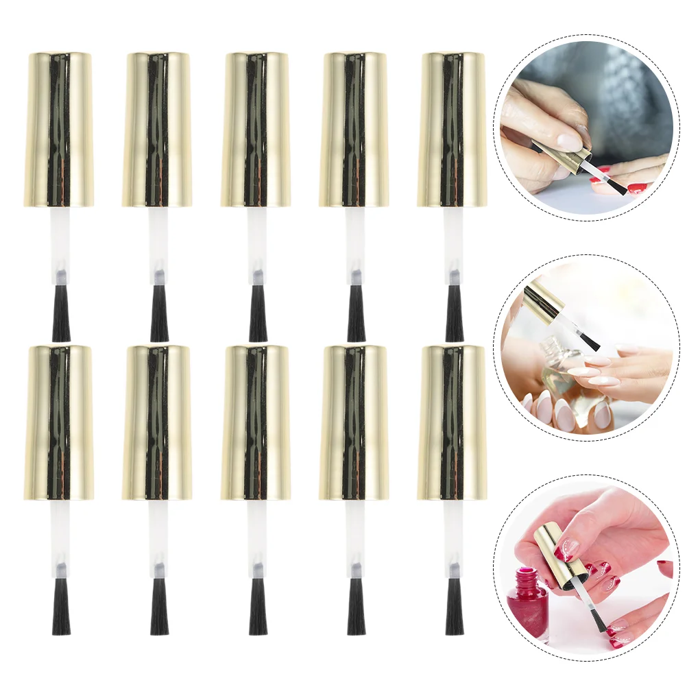 

10 Pcs Nail Polish Bottle Caps Fingernail for Bottles Gel Replacement Plastic Brushes
