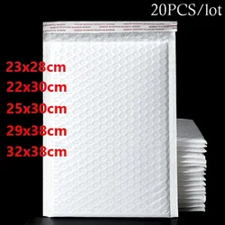 20pcs Bubble Envelopes Bag Waterproof White Foam Bubble Mailers Shipping Envelope Bags Foam Self Seal Packing Bags Large Size