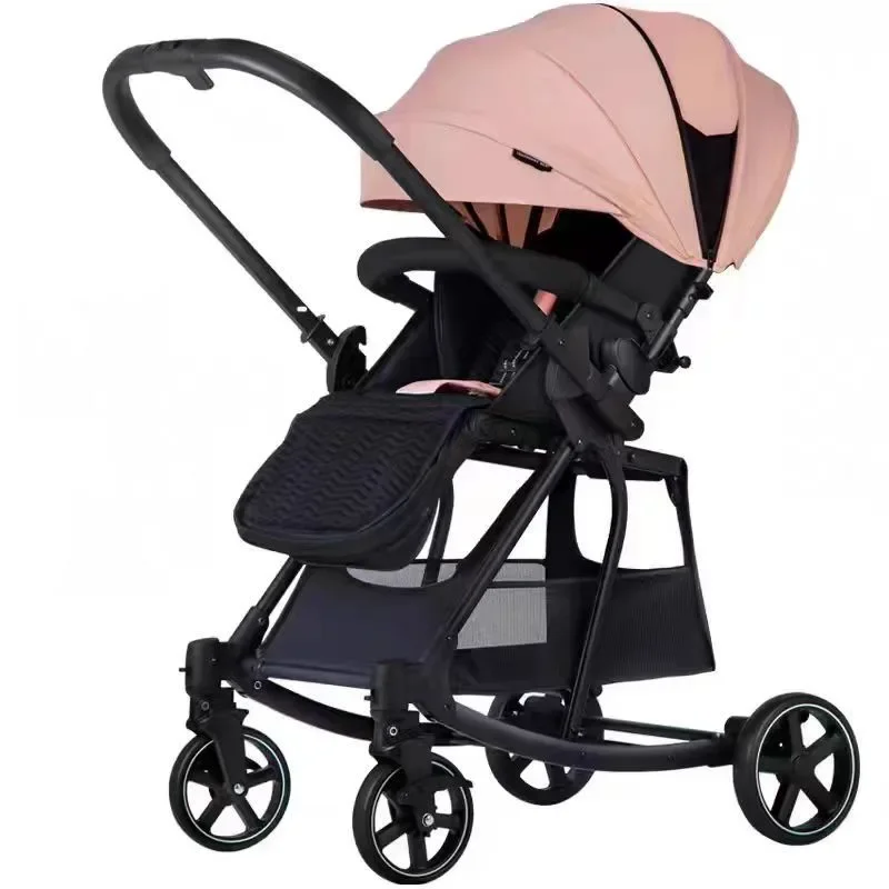 Stroller Can Sit or Lie Down Lightweight Stroller Newborn Baby Two-way Swivel High Landscape Foldable Four-wheeled Baby Stroller