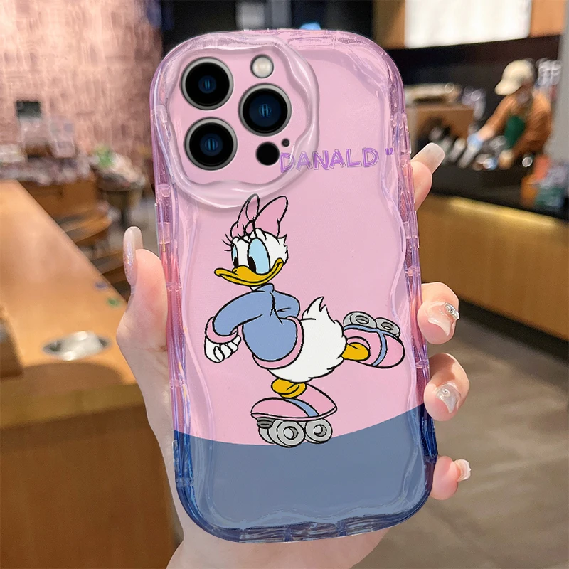 Disney Daisy Duck Wave Phone Case for iPhone 15 14 Pro Max 13 12 Mini 11 XS X XR 8 7 6 6S Plus SE 2022 2020 Silicone Cover Funda