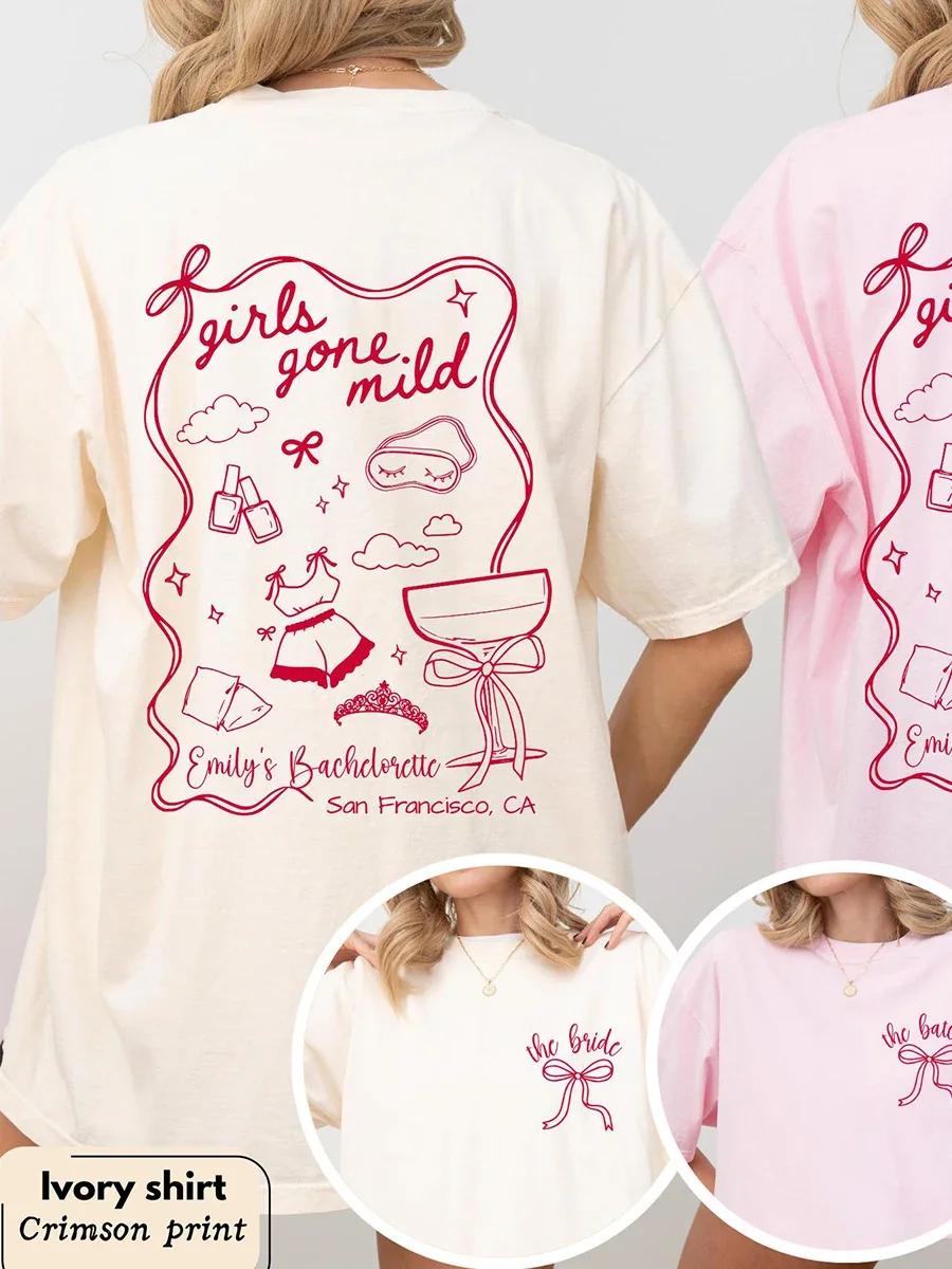Girls Gone Mild Spa Slumber Bachelorette Women's Unisex Party Bridesmaids Streetwear Gift Tops Casual Tee