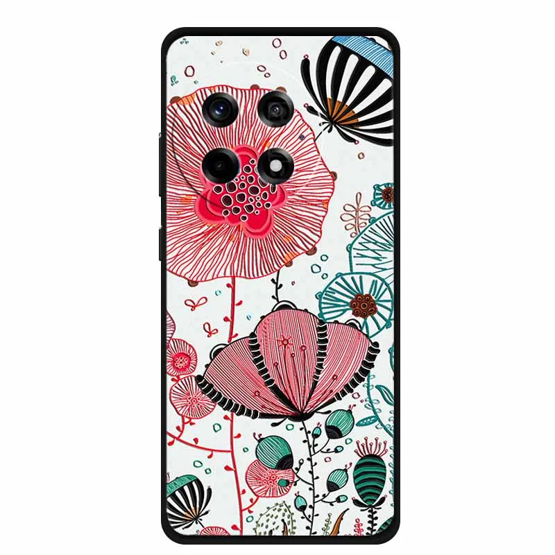 3D Präge Fall Für OnePlus 13 5G Telefon Fall 1 + 13 Relief Blumen Silikon Weiche Coque Für OnePlus 13 zurück Abdeckung Fall 6,82" Funda