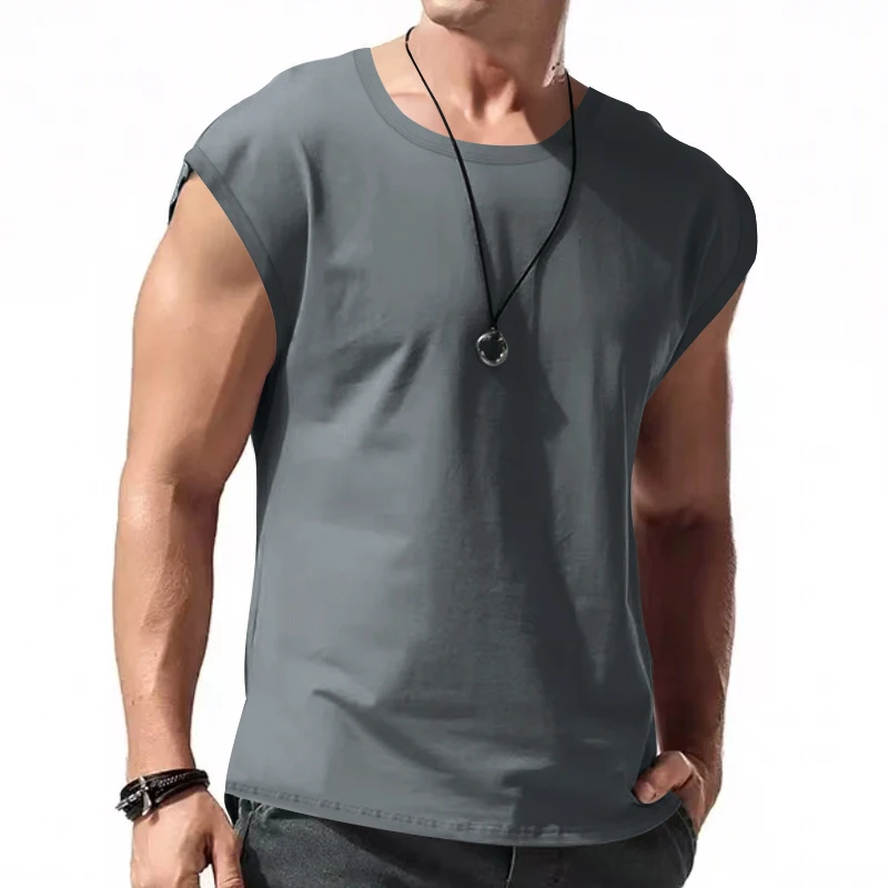 Men\'s Wear New Sleeveless T-shirt Men\'s Summer Leisure Sports Loose fitting Men\'s Short  vest sir