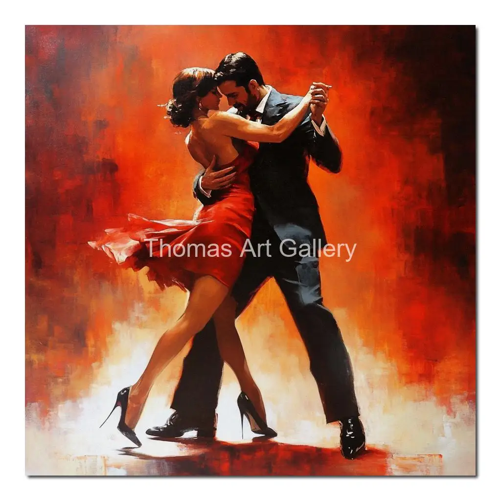 Romantic Dancing Canvas Prints Wall Art Tango Red HD Poster Printing Figure Artwork Picture Bedroom Pub Bar Modern Decor Large