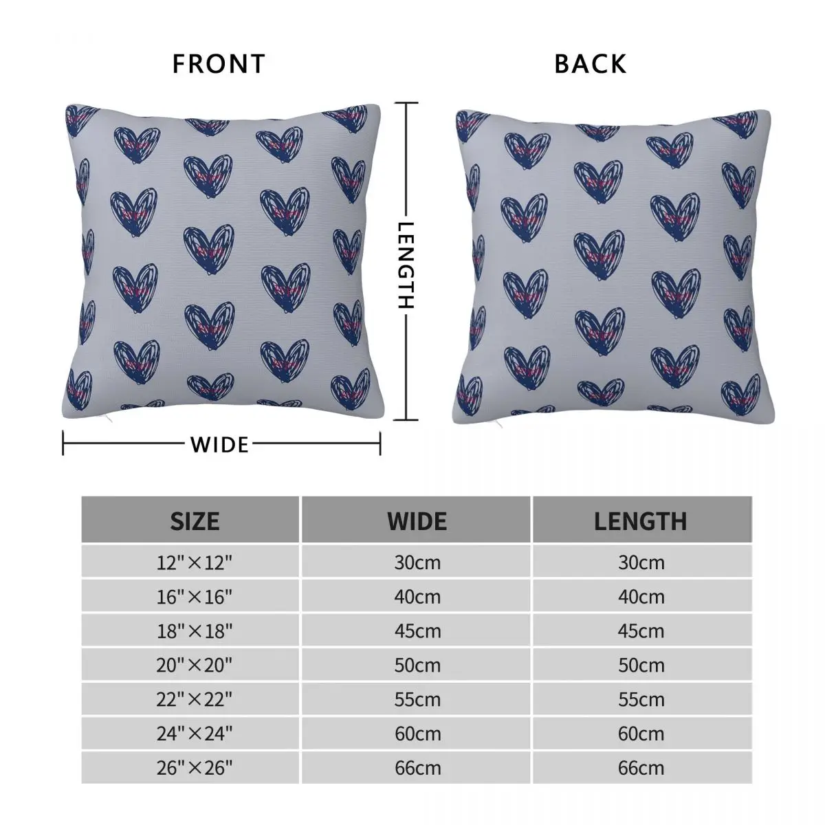 University Of Arizona Heart Square Pillowcase Polyester Linen Velvet Pattern Decor Throw Pillow Case Sofa Seater Cushion 18