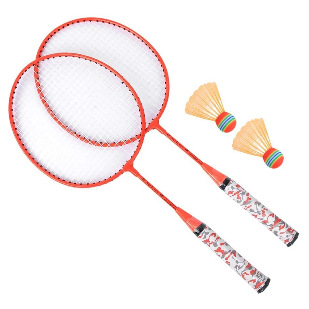 ไม้แบดมินตันสําหรับเด็ก,Shuttlecocks Racquet ชุดกีฬา 2 ลูกสําหรับเด็กผู้เล่นกีฬาในร่มกลางแจ้งสีเขียวร้อน