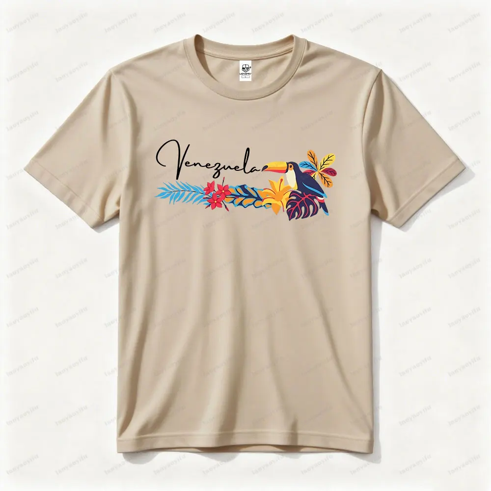 Camisetas con gráfico de Venezuelan para mujer, camisa de algodón con estampado Tropical de Toucan, camiseta de Chamo Chama Venezuelan, regalo de Franela Tropical Tucan