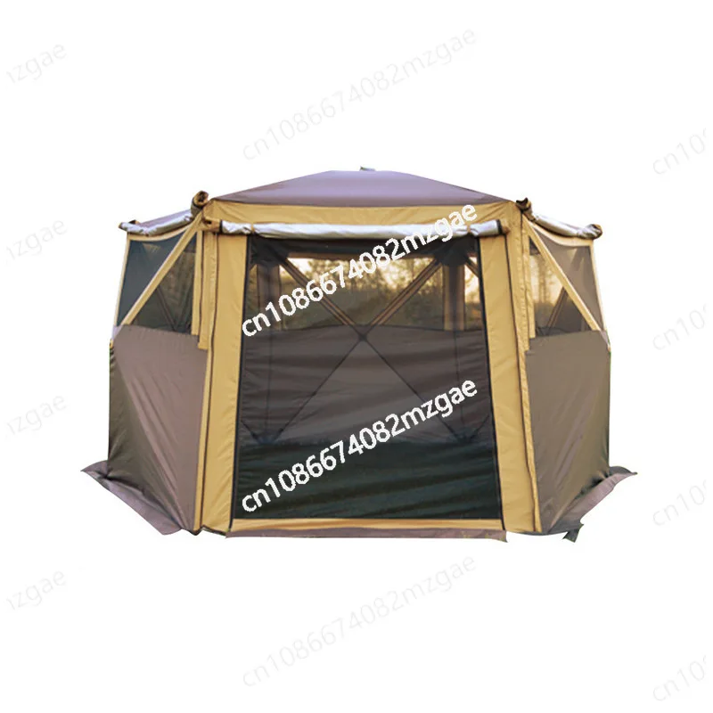 

Manufacturer wholesale outdoor folding tent hexagonal automatic quick-opening outing tent 5-8 people family camping equipment