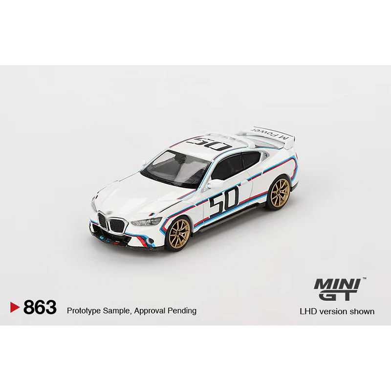 PreSale MINIGT 863 1:64 3.0 CSL White Diecast Diorama Model Collection Toys