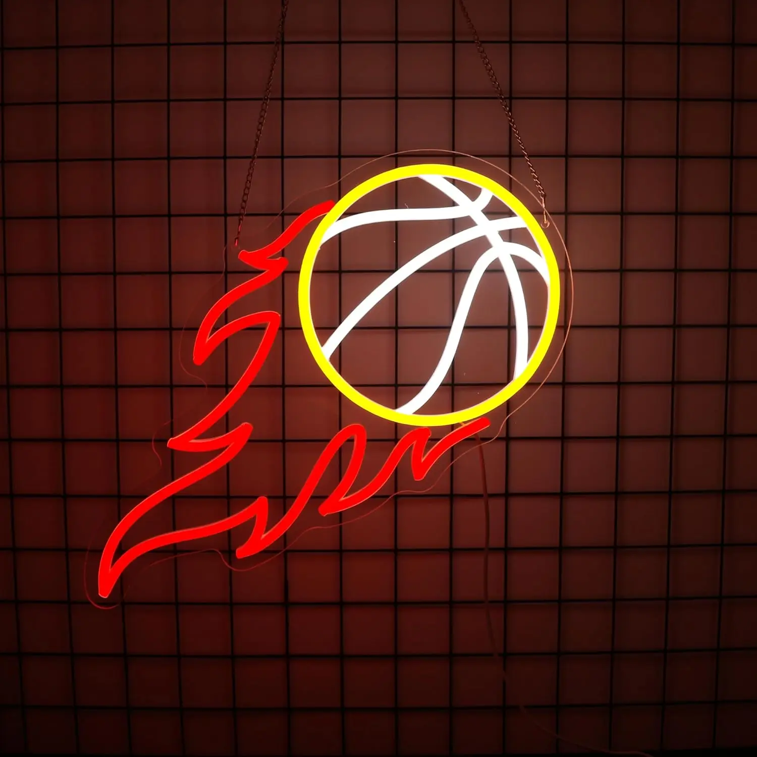 

Flame Basketball Neon Sign USB LED Neon Light for Game Room Man Cave Club Bistro Home Bar Party Bedroom Garage Decoration Gift