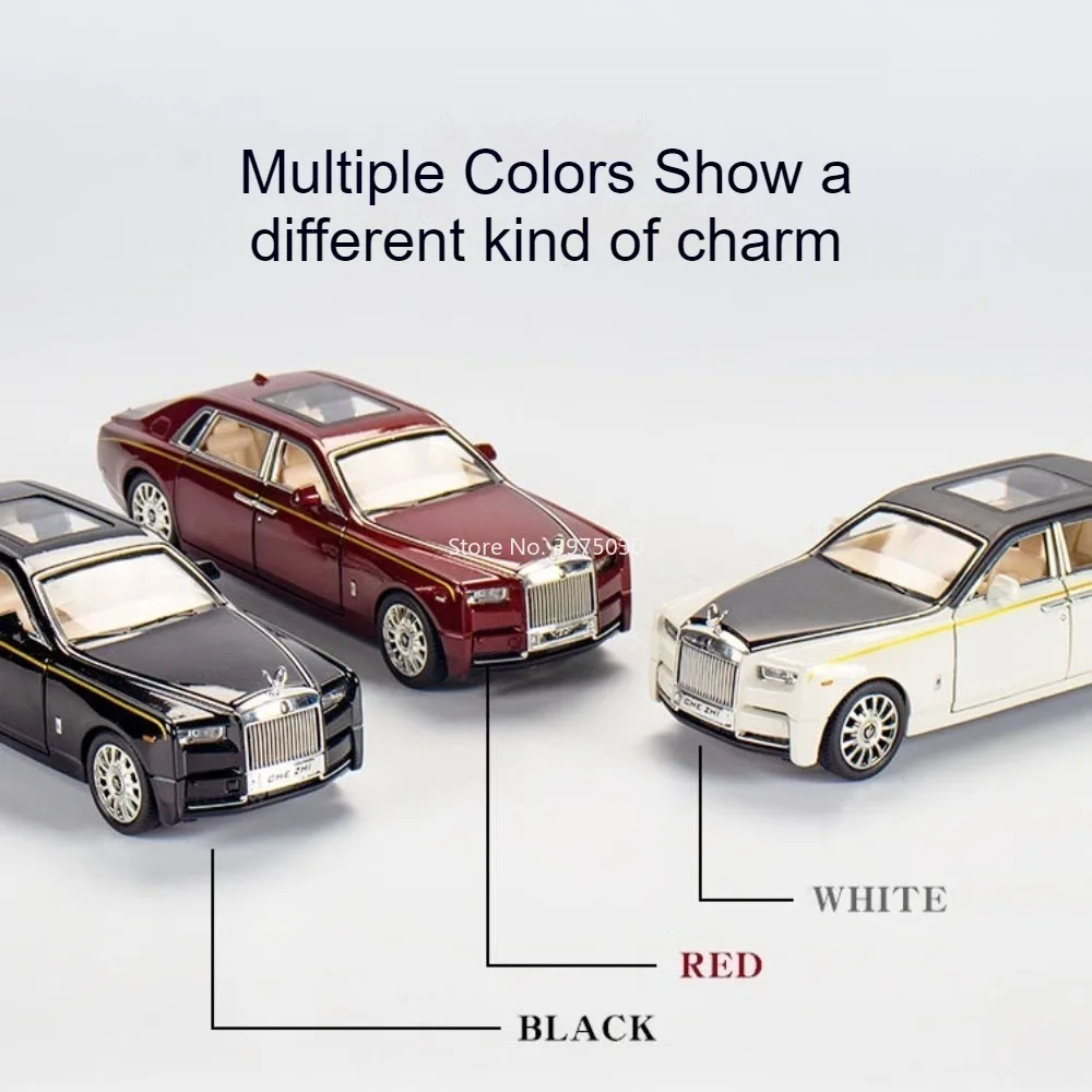 1:24 Alloy Rolls Royce Phantom Spectre Toys Models Cars Wheel Pull Back Shock Absorption Miniature Vehicles Collect Souvenirs
