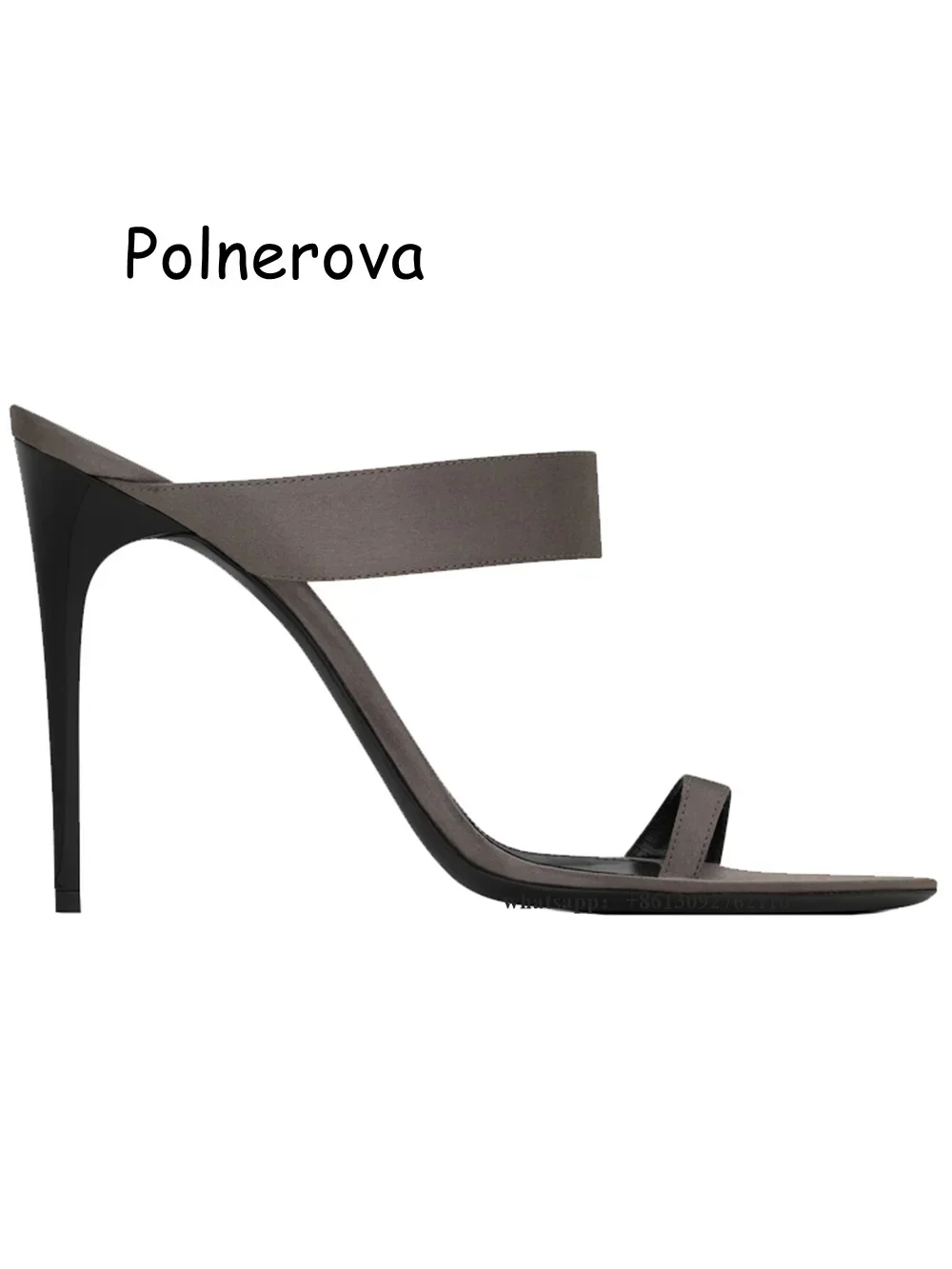 Open Toe Sandals Flip Flop Thin High Heels Women's Shoes Summer Casual Sexy Dress Slip On Temperament Socialite Style Satin Shoe