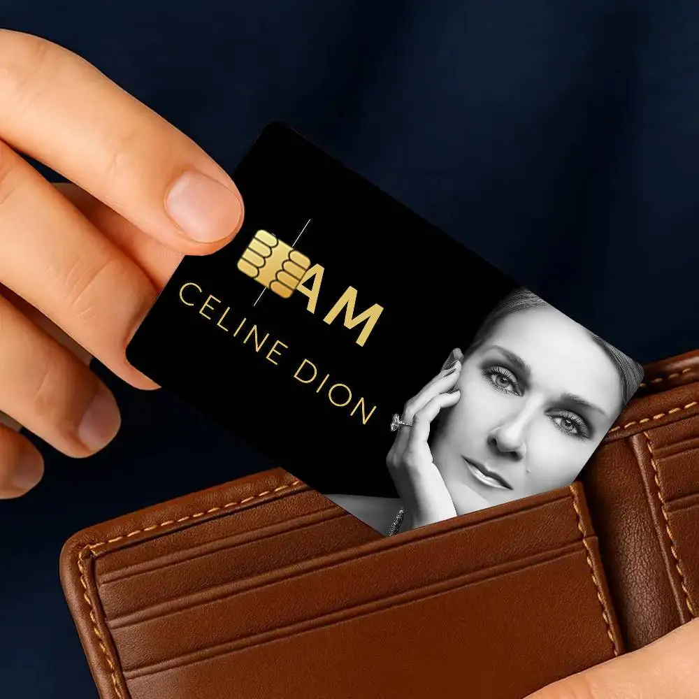 Tarjeta de crédito Singer C-Celine Dion, 4 Uds., pegatinas impermeables antiarañazos para defensa bancaria, protección decorativa, autobús, metro