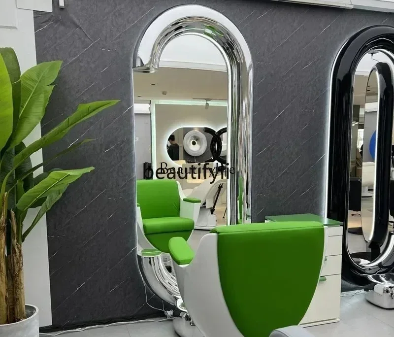 

05 FG17NewRetro barber shop mirror wall-mounted barber shop mirror perm and dyeing area hair cutting mirror