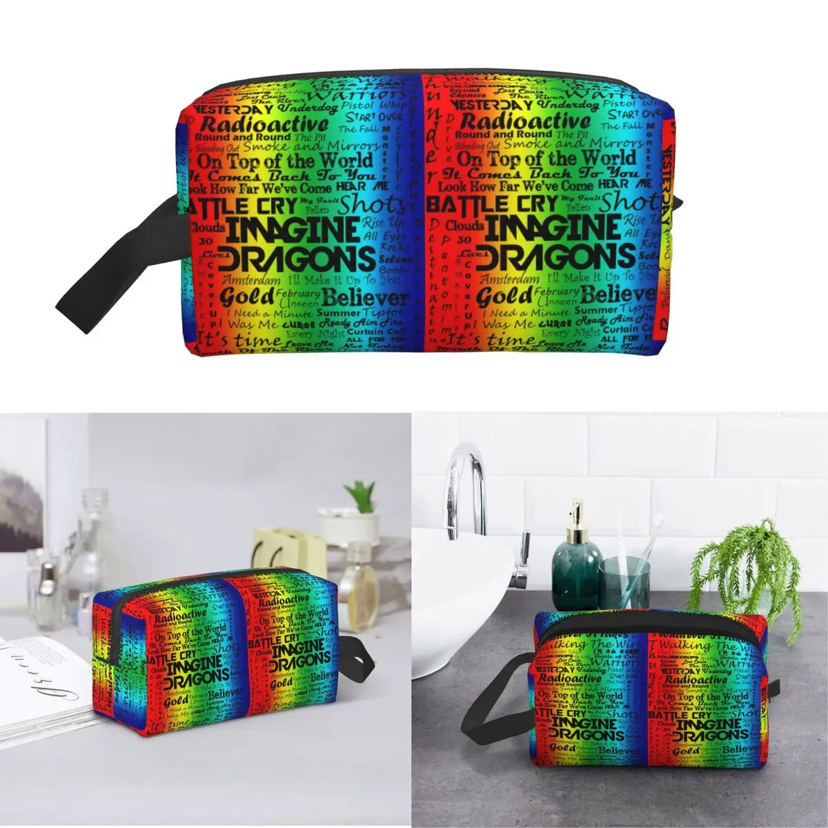Imagine Dragons Makeup Bag Cosmetic Organizer Storage Dopp Kit Toiletry Cosmetic Bag for Women Beauty Travel Pencil Case