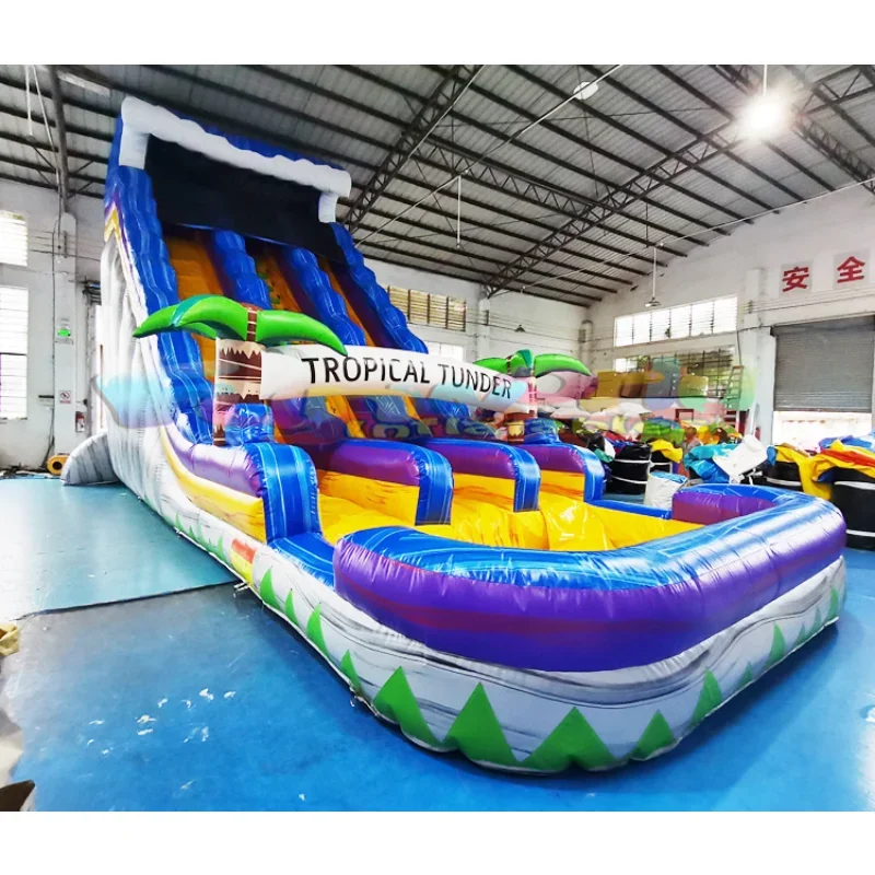 FOR Kids entertainment bouncer bouncy castle waterslide commercial inflatable tropical water slide