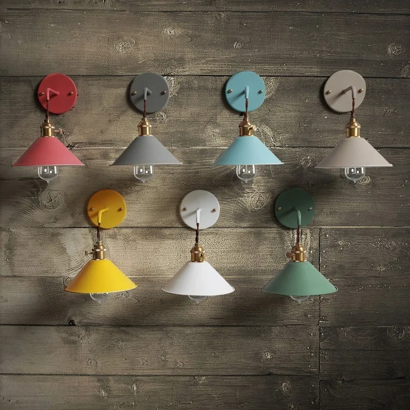 

Macaron Color Wall Lamps Bedroom Bedside Personality Creative Restaurant Aisle Balcony Simple Modern Wall Lamps