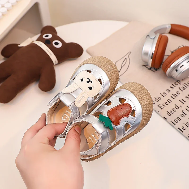 

Cute Summer Toddlers Girl Sandals Cartoon Rabbit Children's Summer Sandals Hollow-out Versatile Kids Fashion Causal Flat Shoes