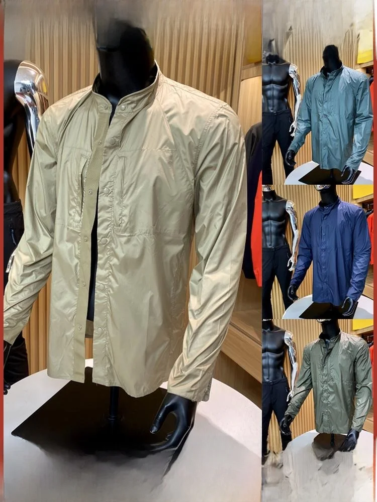 

Легкая повседневная мужская одежда Jaet, многофункциональная дышащая водонепроницаемая одежда с воротником-стойкой, солнцезащитная верхняя одежда