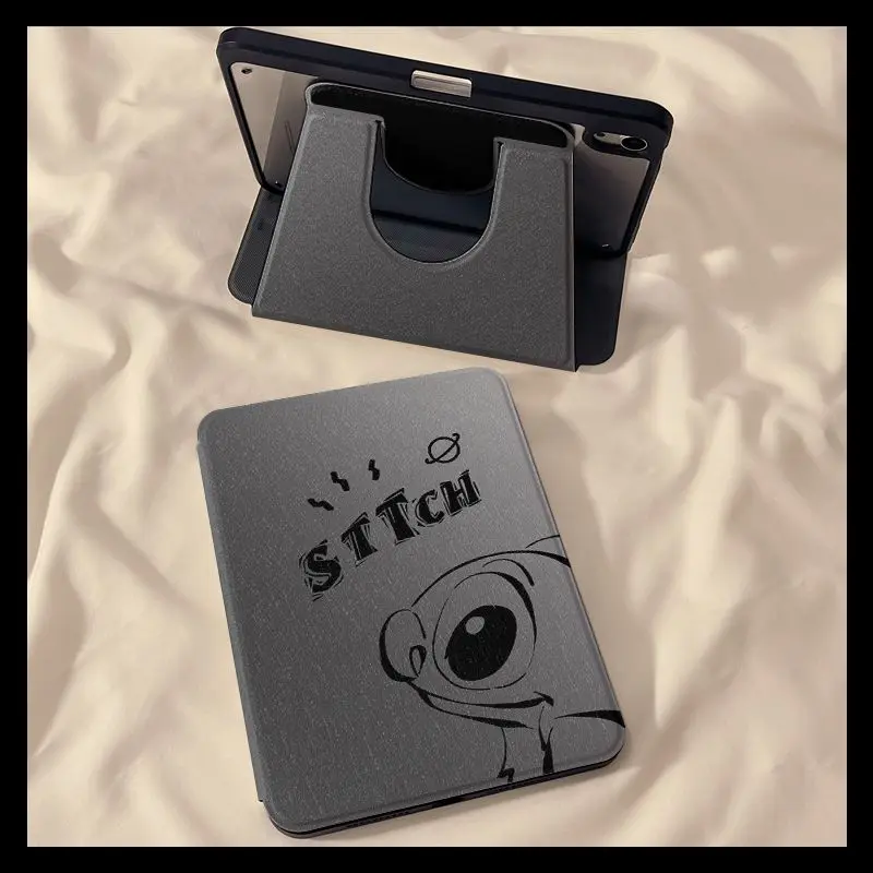 

Cartoon Stitch Tablet Protective Case For iPad mini 6 Air 4 5 6 Pro 2024 7th 8th 9th 10th Gen 10.9 With Pen Holder Acrylic Cover