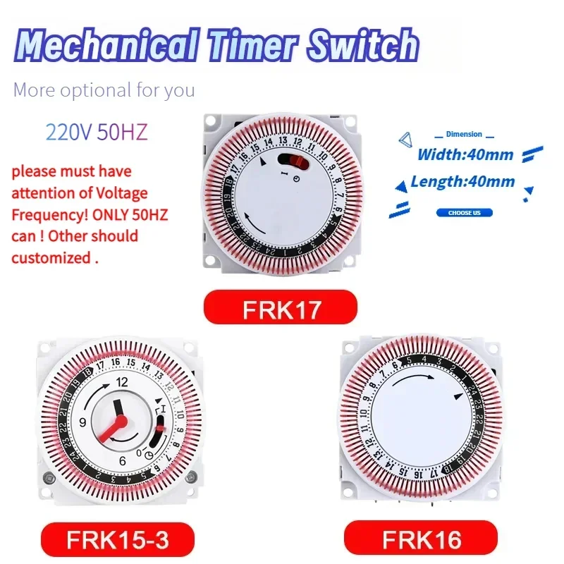

Uniteelec Mechanical Timer Switch Silent Board Household Time Switches Socket 24-hours Timer only220v