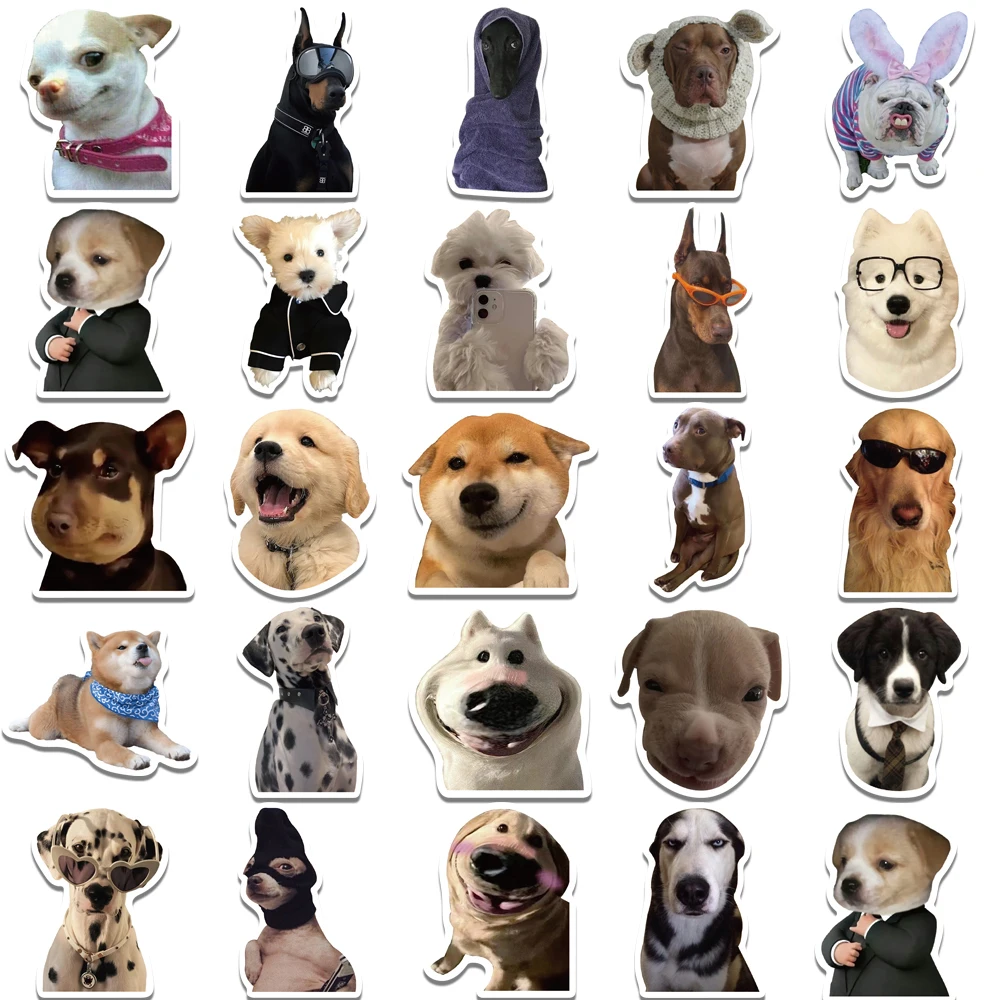 10/30/50pcs Kawaii 귀여운 만화 개 밈 스티커 재미 있은 낙서 데칼 방수 DIY 전화 스케이트 보드 수하물 스티커 포장