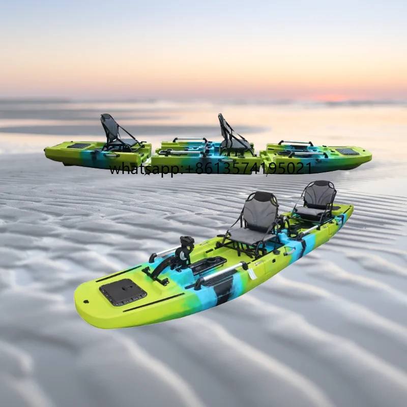 

14ft 2-Person Pedal Kayak China-Made Electric Motor Canoe for Fishing Sports Propel Pedals Rowing Boat Accessories