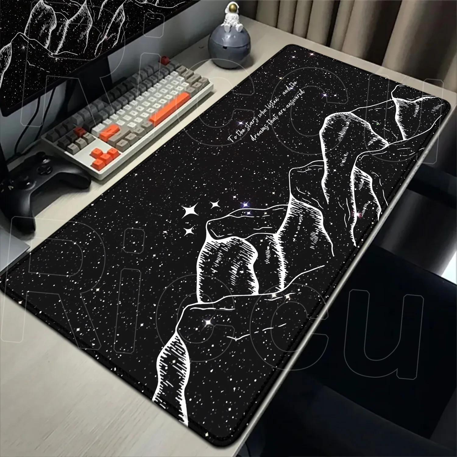 

Черный коврик для мыши Moutain Art Night Sky, геймерский компьютерный большой коврик для мыши, коврик для мыши из ПК, коврик для клавиатуры, дизайн, нескользящие офисные аксессуары