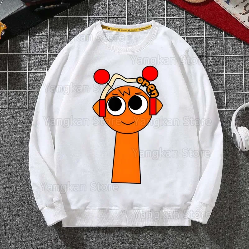 Sprunki Plush Autumn Winter Sweatshirt Men Hip Hop Sweatshirt Hoodie Streetwear Harajuku Pullover Hoodie Winter Autumn Hoodie