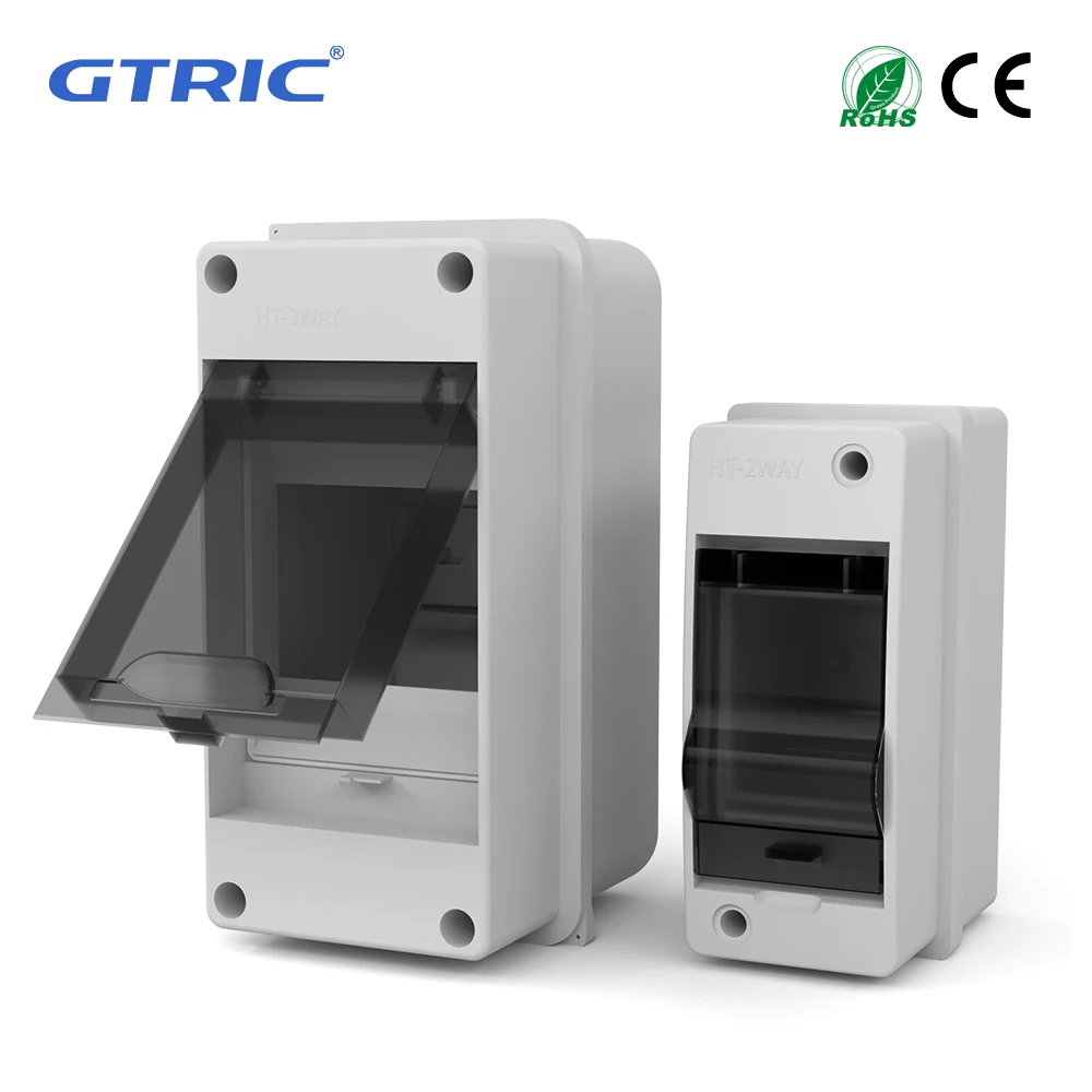Distribution Box HT Series Junction Box 2/3 Way PC Plastic Outdoor Electrical IP65 Waterproof Fuse Boxes with Terminal DIN Rail