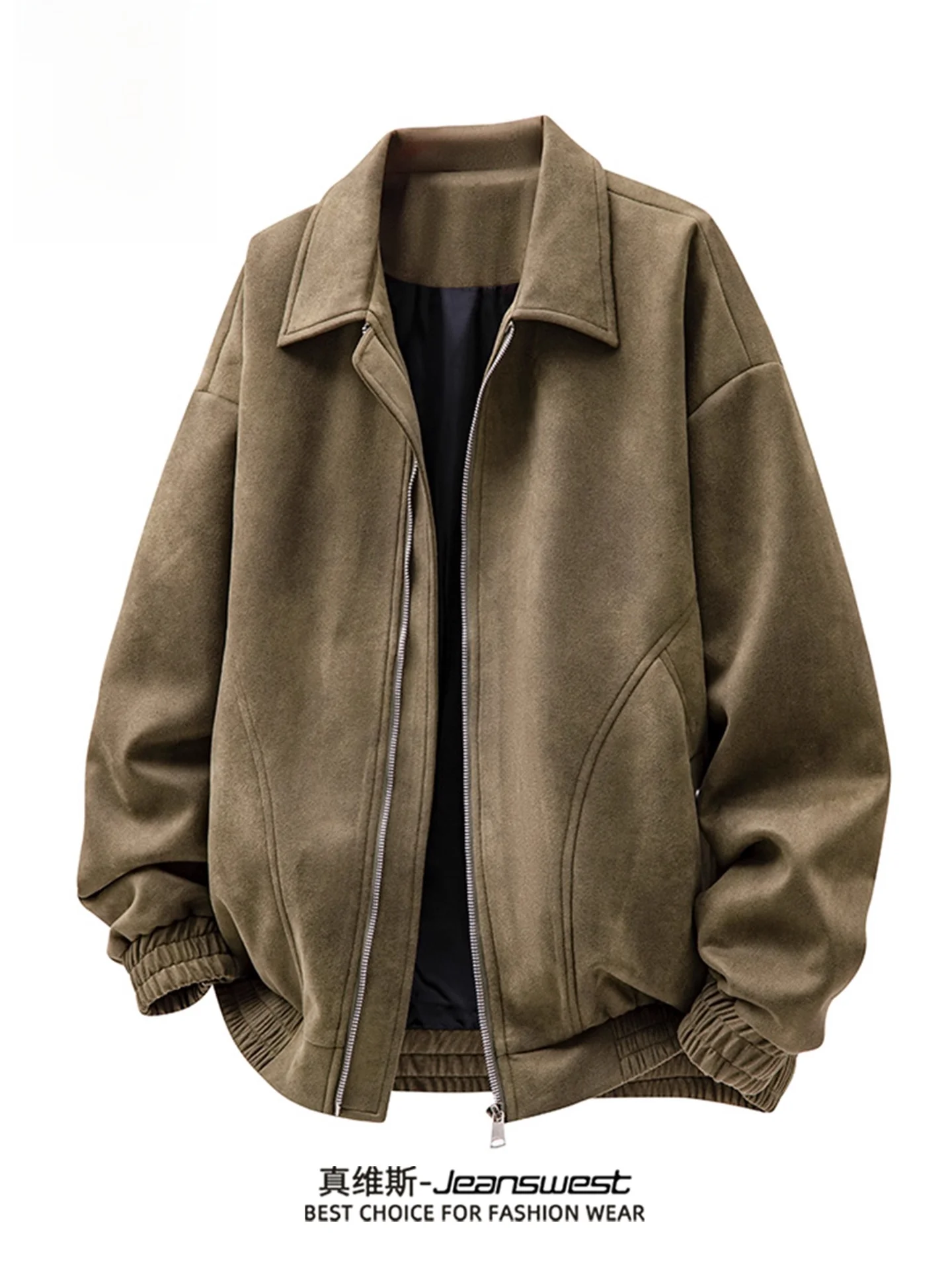 

Мужская замшевая куртка Jeanswest, повседневная американская одежда на весну и осень, новая уличная одежда с откидным воротником, верхняя одежда, пальто для молодежи