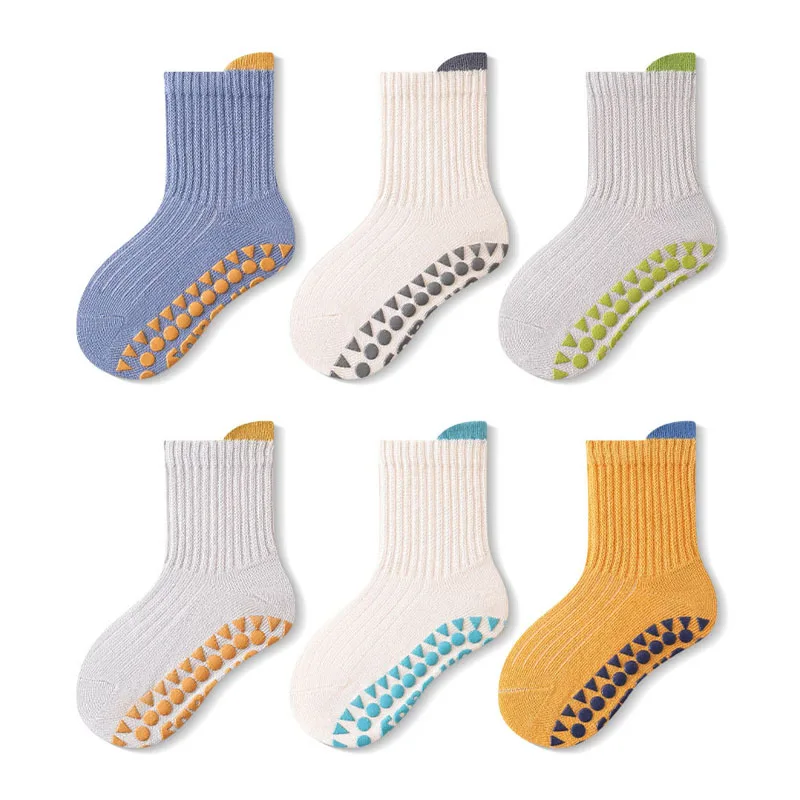 3 Paar Kindersocken für Jungen und Mädchen, Niedliche, Bequeme, Atmungsaktive, Rutschfeste Bodensocken für Babys und Kleinkinder – Detail 2