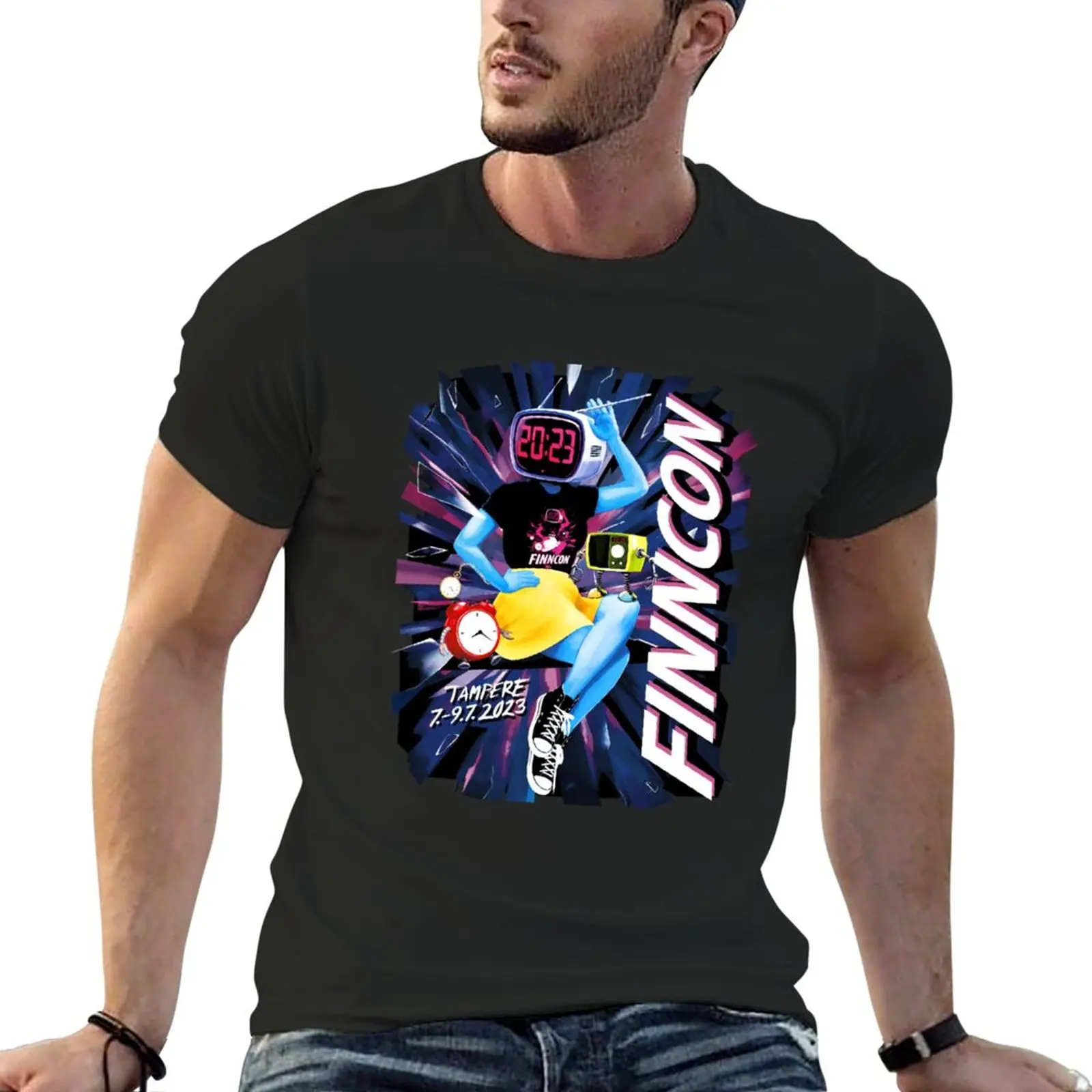 New Finncon 2023 official T-Shirt black t shirts quick drying shirt hippie clothes vintage clothes men t shirts