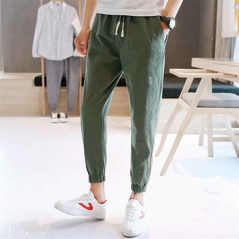 2024 Male Trousers Mens Joggers Drawstring Solid Pants Pockets Sweatpants Plus Size M-6XL Men Pants Hip Hop Pencil Joggers Pants