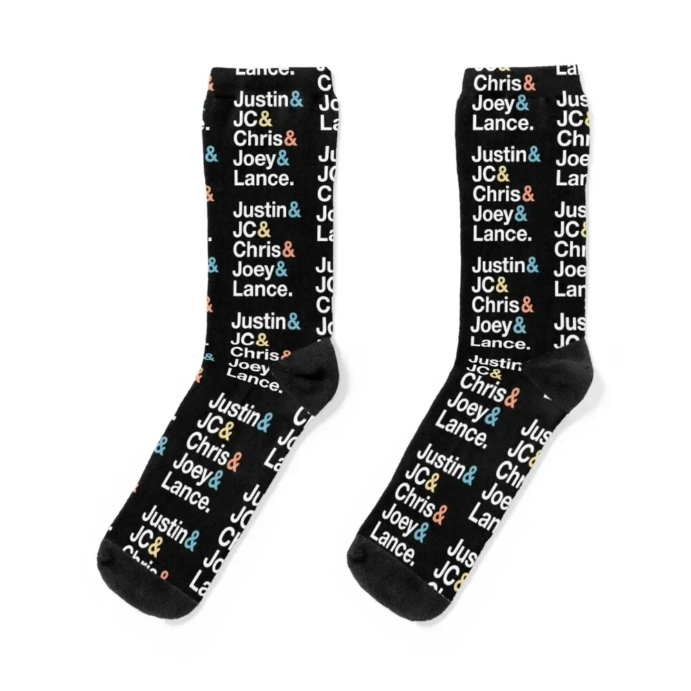 NSYNC Names & Ampersand Style Socks custom sports football winter gifts christmass gift Men Socks Women's