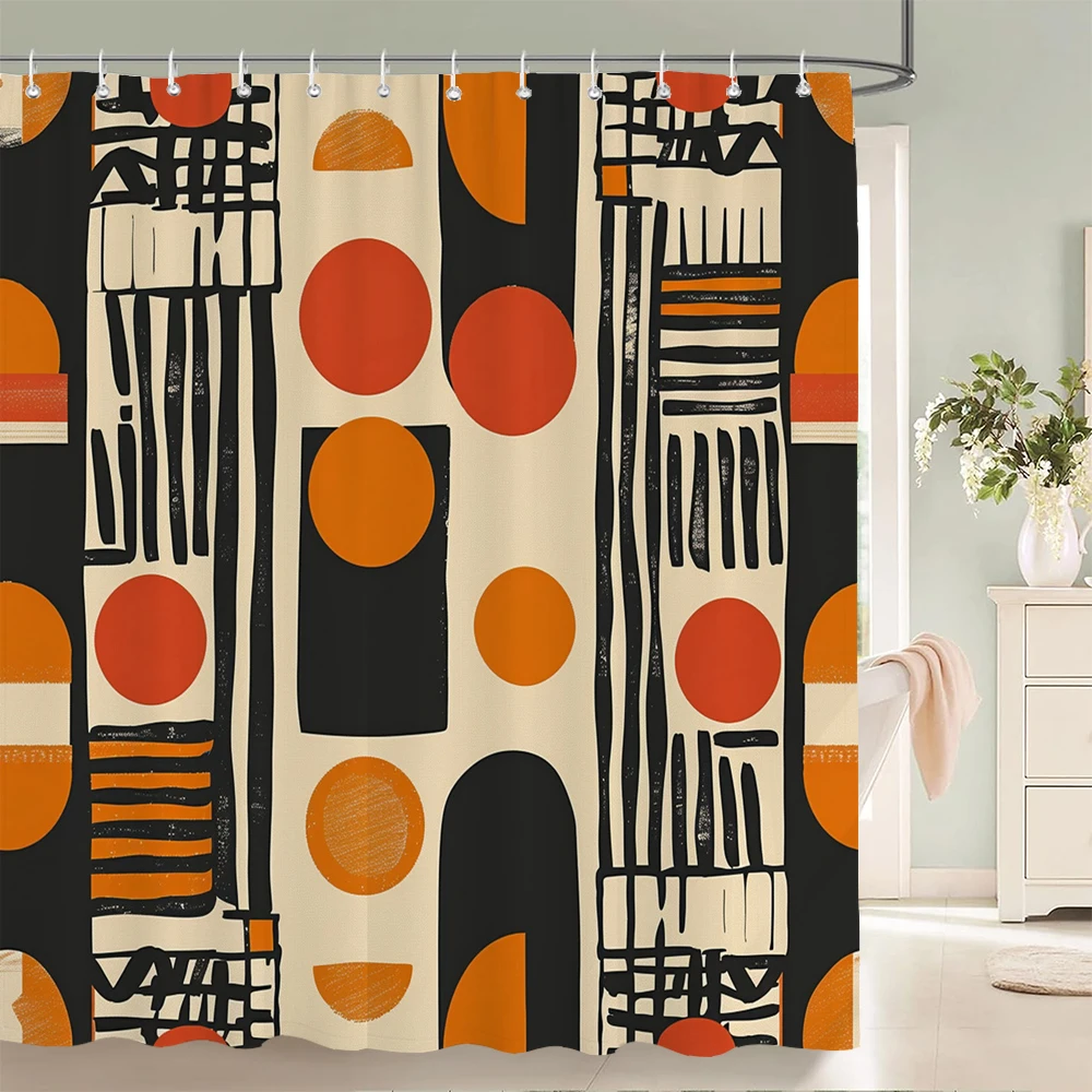 

Bohemian style Shower Curtains Moroccan Ethnic Decor Shower Curtain Floral Fabric Hanging Curtain Bathroom Decor Set With Hooks