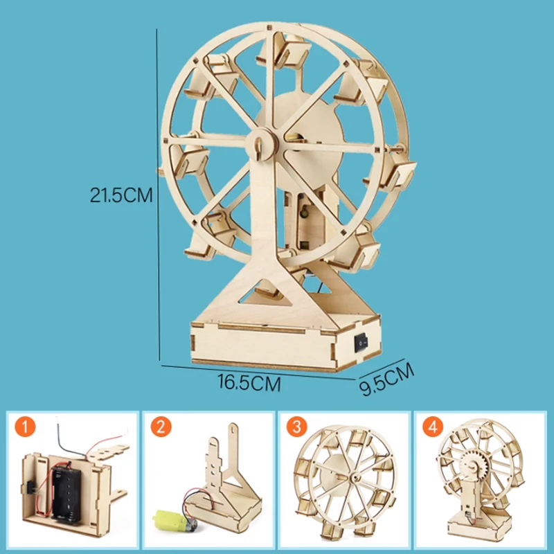 Деревянные трехмерные электрические колеса обозрения «сделай сам», детские развивающие игрушки, 3d модель, поделки, подарки, украшения P286