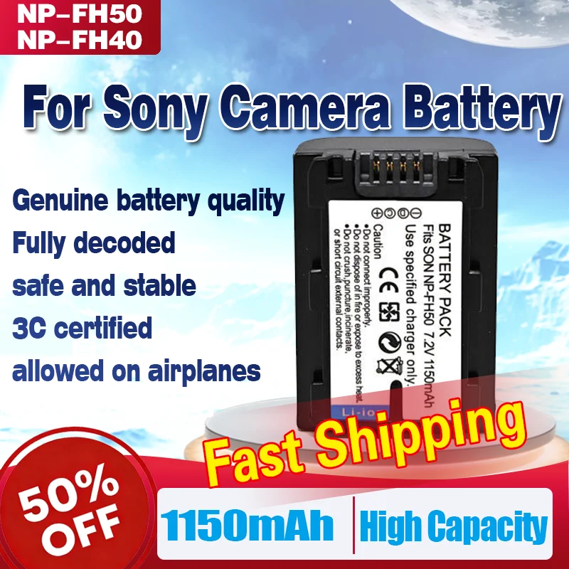 

NP-FH50 Battery FH40 Charger for Sony A230 A290 A390 A330 A380 TG1 3 5 7