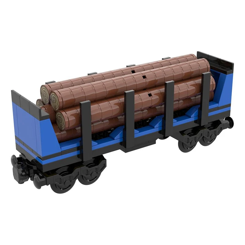 

MOC wooden flatbed truck, timber transportation,railway transportation,children's holiday gift assembled toy set building blocks
