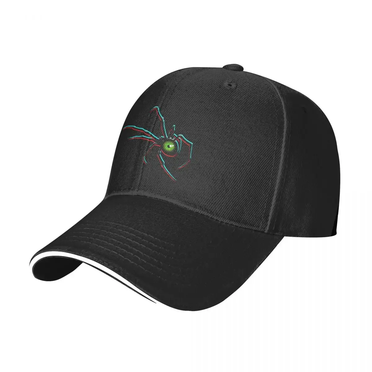 Eyeball Black Widow (Green/Glitch) Baseball Cap Wild Ball Hat Fashion Beach Trucker Hat Hood Women's Golf Wear Men's