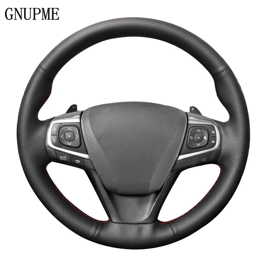 Black Artificial Leather Car Steering Wheel Cover for Toyota Camry 2015 2016 2017 Avalon 2013 2014 2015 2016 2017 2018