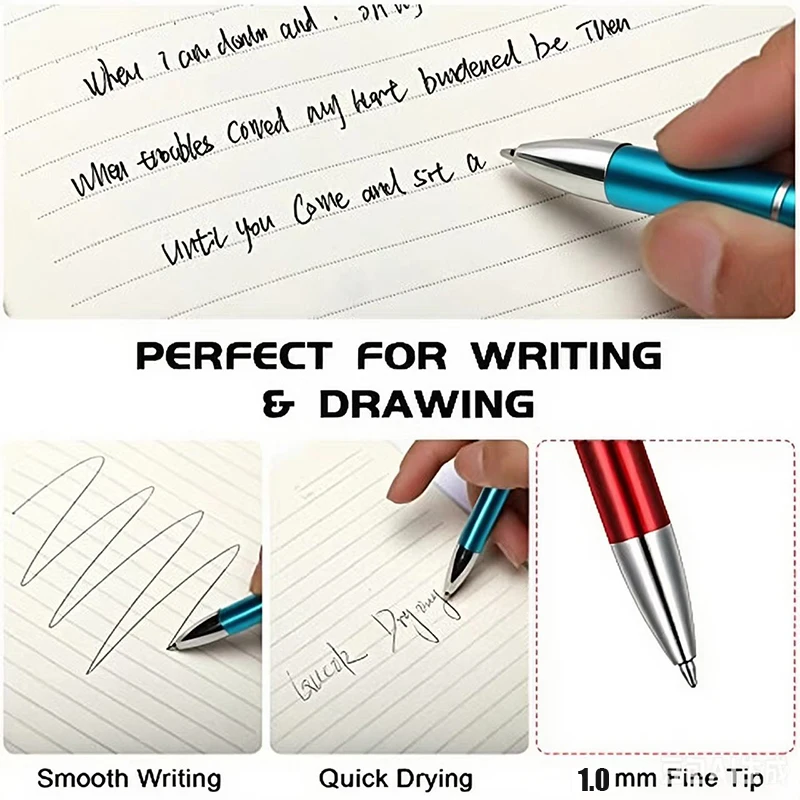 100Pcs Metal Twist Ballpoint Pens Lightweight Aluminum Rotating Signature Pens Multi Color Office Pen for Student Wedding Even