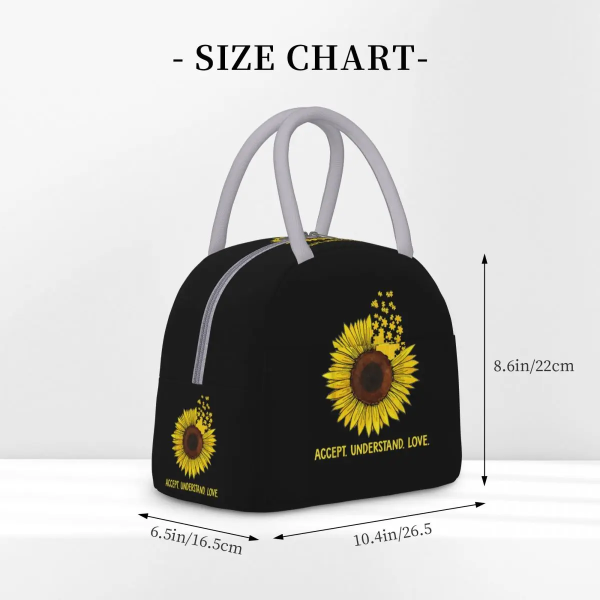 Love Sunflower Product Insulated Lunch Tote Bag For School Office Food Storage Bag Portable Thermal Cooler Lunch Box