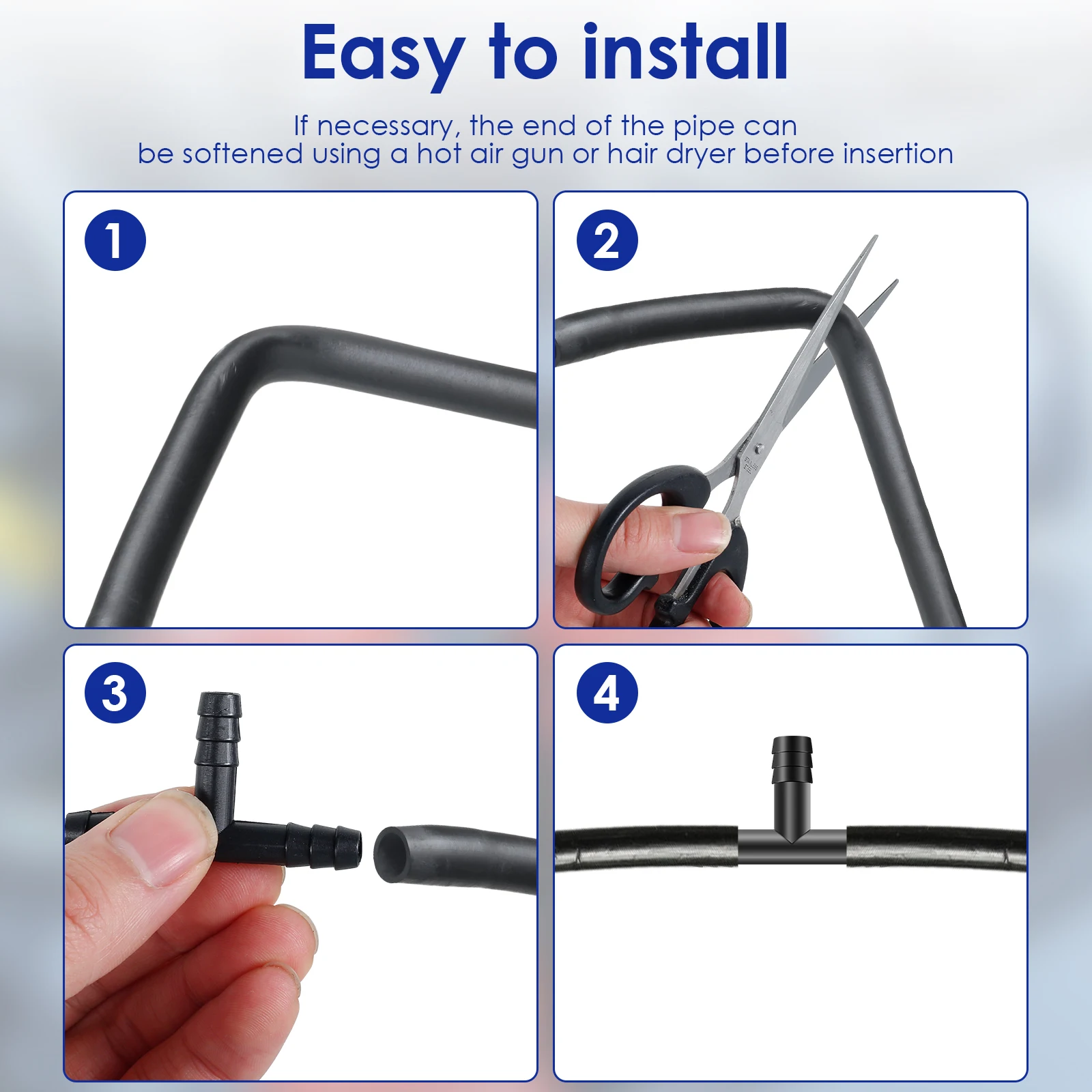 128pcs nylon vacuum connectors 12 different sizes 240°C heat-resistant vacuum hose fittings suitable for automotive maintenance