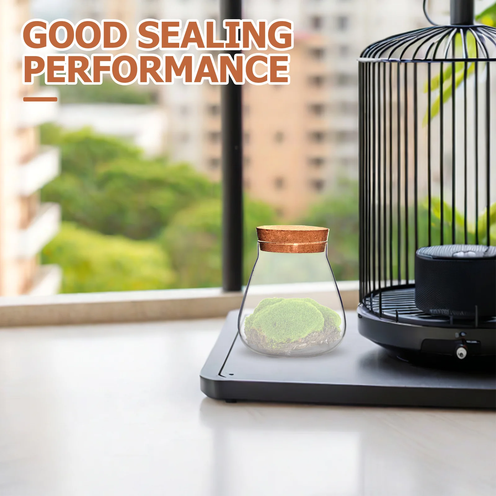 

1Pcs Storage Jar Glass Bottle Bubble Bowl Plant Vase Cork Stopper DIY Crafts Candy Fruit Holder Home Decor Accent